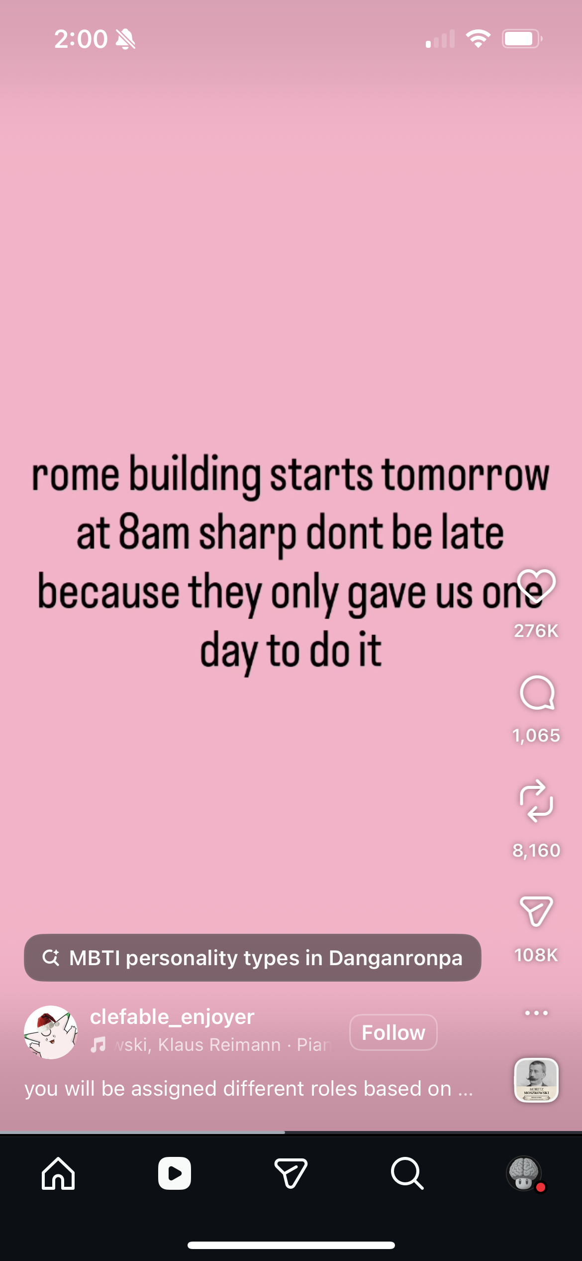 Trending text-based Reel — 276K likes